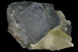 Blue, Cubic Fluorite Crystals On Calcite - Pakistan #112095-1